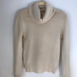 100% CASHMERE Cream/Beige Turtleneck Sweater